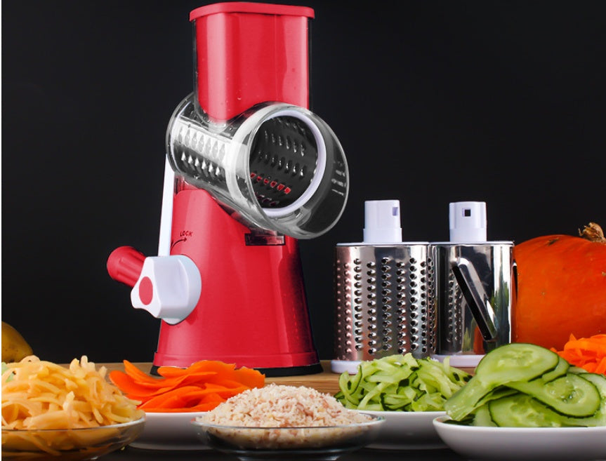 3-in-1 Rotary Drum Vegetable Slicer – Safe, Fast & Easy to Use | Mandoline Cutter for Cheese, Carrots, Potatoes, More