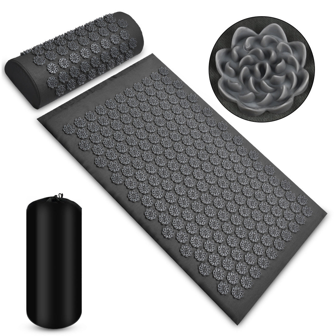 Accupressure Mat & Pillow Set-Relieve Back Pain, Reduce Stress, and Improve Sleep.