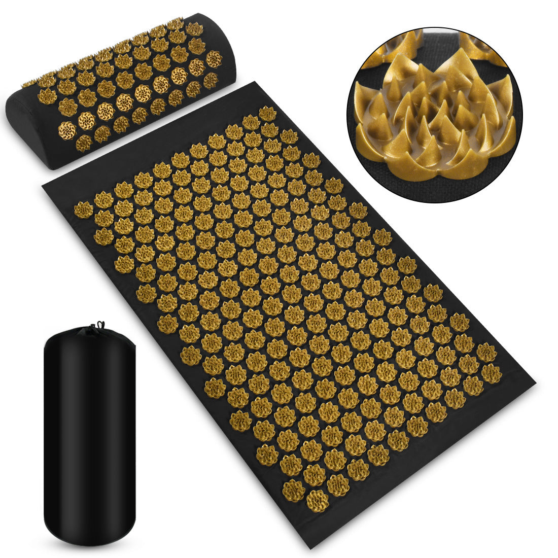 Accupressure Mat & Pillow Set-Relieve Back Pain, Reduce Stress, and Improve Sleep.