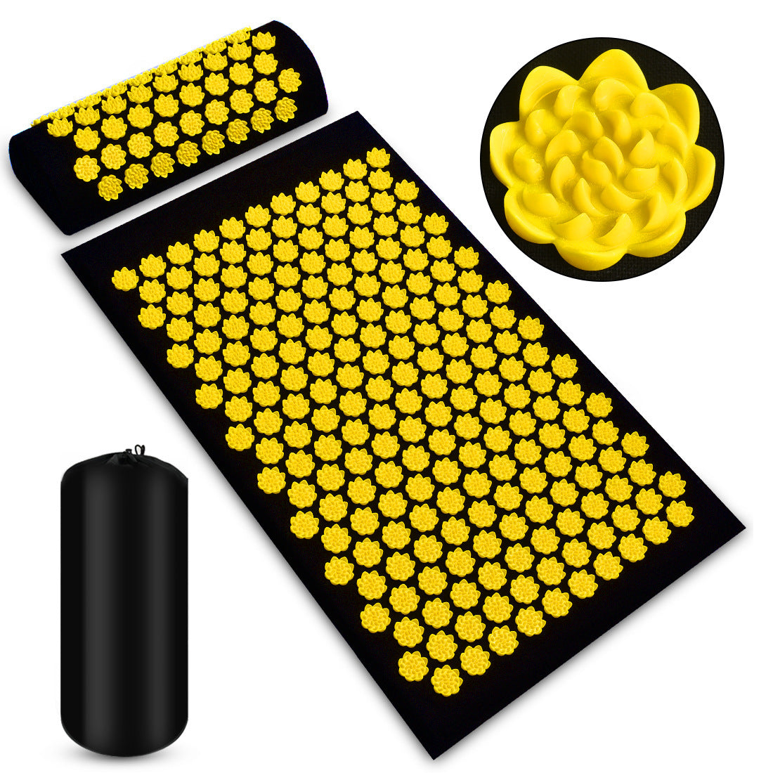 Accupressure Mat & Pillow Set-Relieve Back Pain, Reduce Stress, and Improve Sleep.