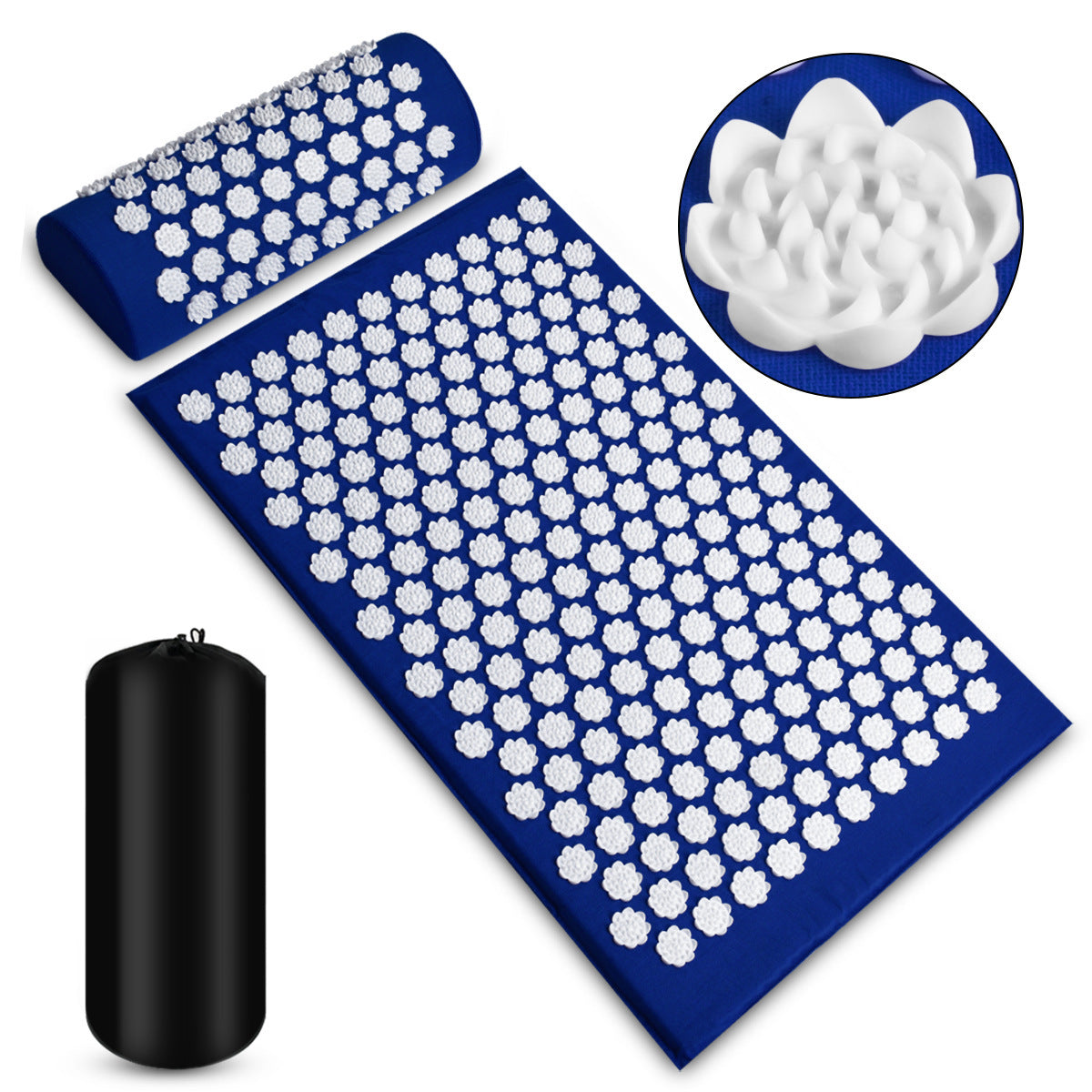 Accupressure Mat & Pillow Set-Relieve Back Pain, Reduce Stress, and Improve Sleep.