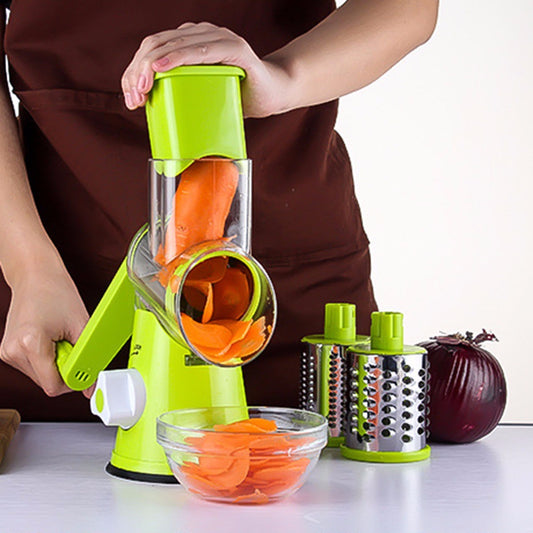 3-in-1 Rotary Drum Vegetable Slicer – Safe, Fast & Easy to Use | Mandoline Cutter for Cheese, Carrots, Potatoes, More