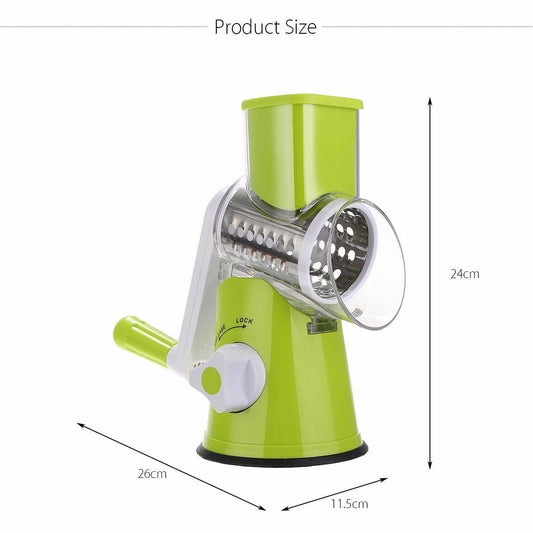3-in-1 Rotary Drum Vegetable Slicer – Safe, Fast & Easy to Use | Mandoline Cutter for Cheese, Carrots, Potatoes, More