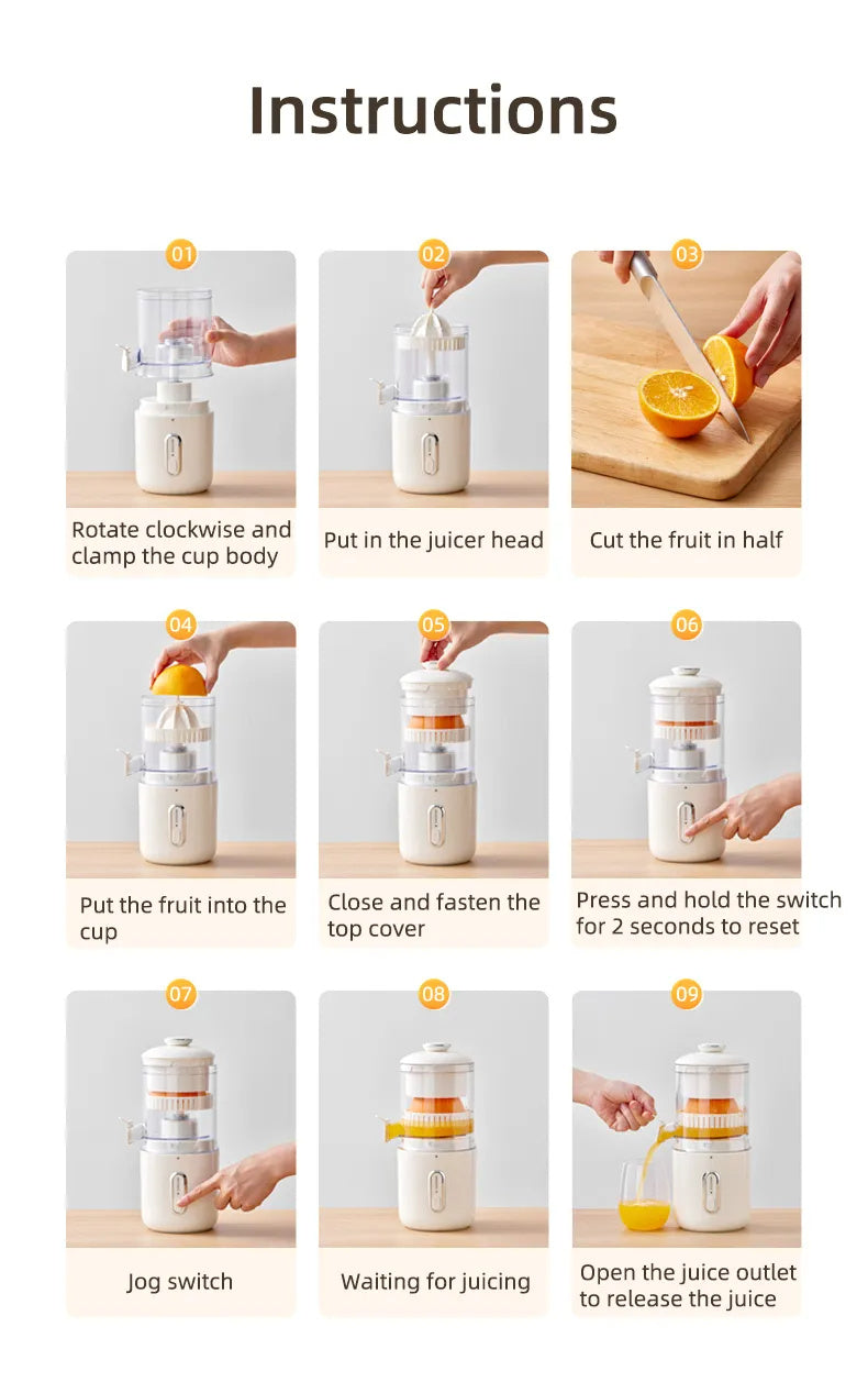 Wireless USB Electric  Citrus Juicer Portable Lemon & Orange Squeezer, 150 ml
